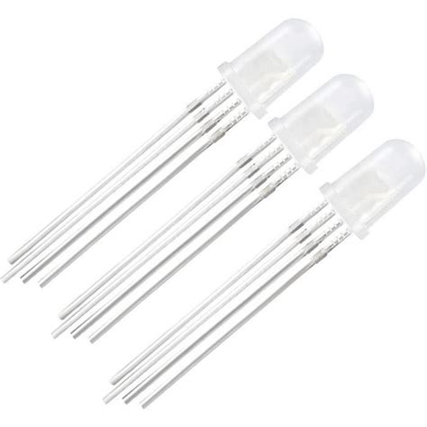 50 Pcs 5Mm Rvb Led Diode Lumières Tricolore Cathode Commune