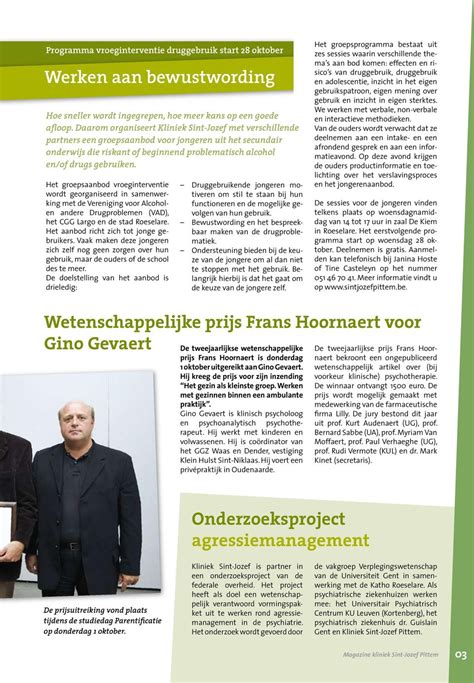 Open Venster Jeugdkliniek Dossier Magazine Kliniek Sint Jozef Pittem