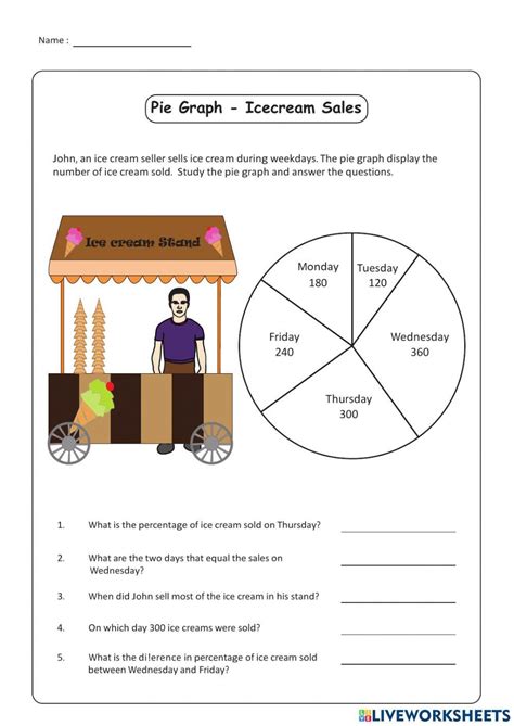 Exercise Pie Chart Percent Online Exercise For Live Worksheets