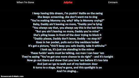 Eminem When Im Gone Lyrics Youtube