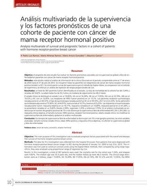 PDF Análisis multivariado de la supervivencia y los factores