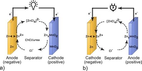 Schematic Diagram Of The Battery A Battery During Discharge Zn Anode