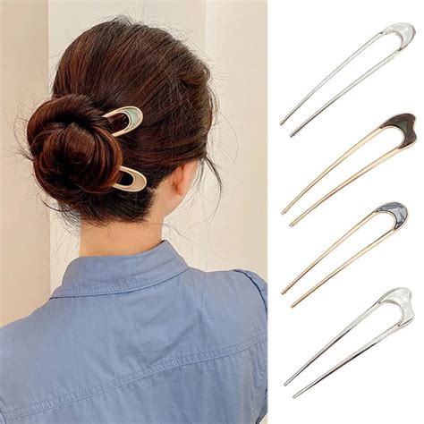 Pieces U Shaped Hair Pin Stick Vintage Metal Hair Pin Fork Sticks