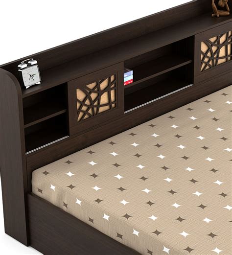 Buy Kosmo Mayflower Queen Size Bed In Vermount Woodpore Finish With