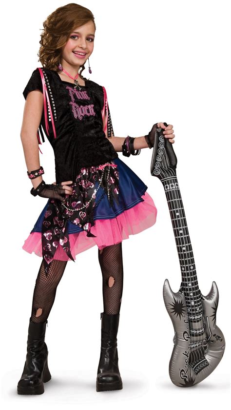 Child 80s Punk Rock Star Costume For Girls Хэллоуин костюмы для детей