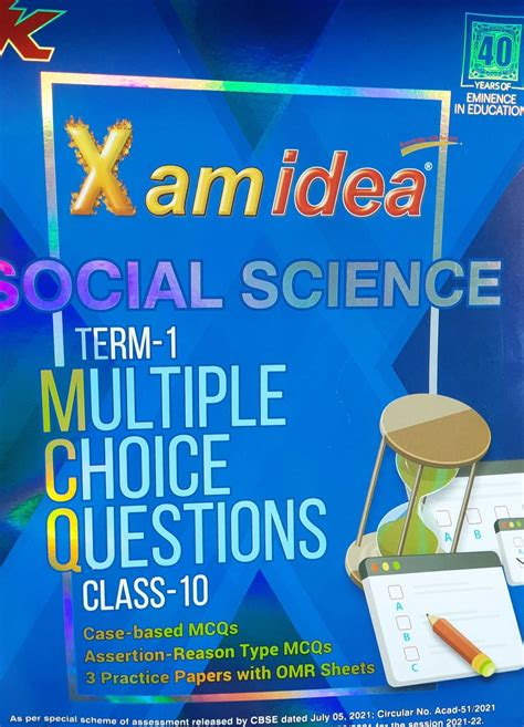 Xam Idea Social Science MCQs CBSE Class 10 Book For 2022 Exam