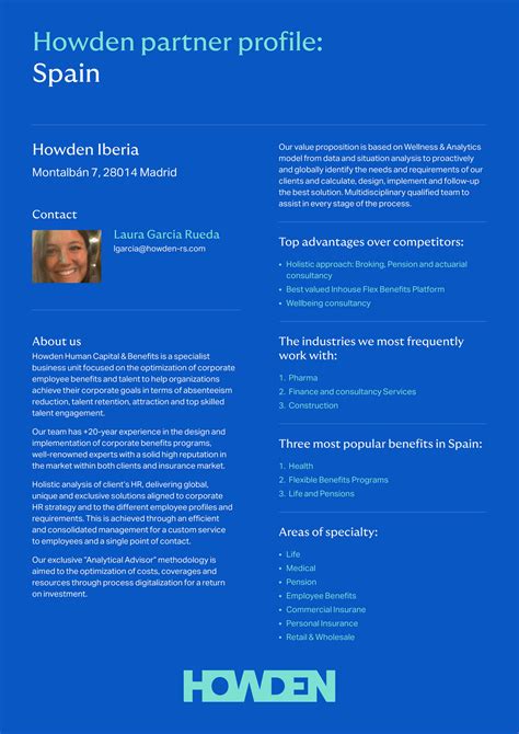 Howden Insurance Brokers Ltd EB Partner Profile Spain Page 1