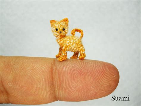 Tiny Cute Ginger Cat Kitten Micro Mini Crochet Miniature | Etsy