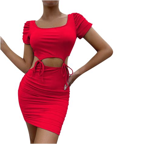 Bodycon Dress For Women Party Casual Dress Clearance Sale Fashion Women Summer Short Sleeve Sexy