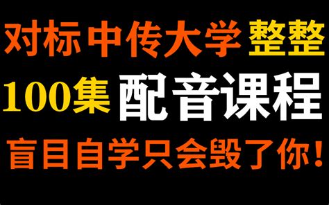 对标中国传媒大学，整整100集配音教程，盲目自学只会毁了你！哔哩哔哩bilibili