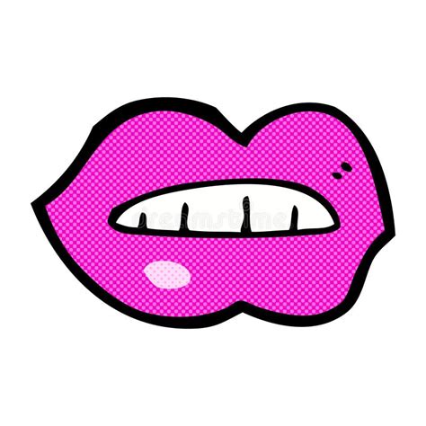 Comic Cartoon Pink Lips Stock Illustration Illustration Of Retro