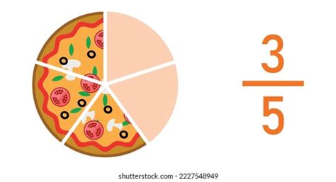 Tres quintos de porciones de pizza vector de stock libre de regalías