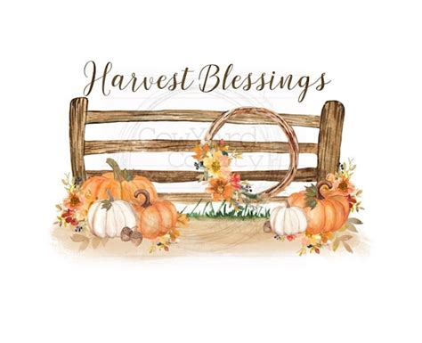 Harvest Blessings PNG Fall PNG Fall Sublimation Designs - Etsy