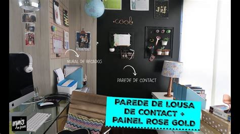 Organize J Parede De Lousa De Papel Contact Painel De Metal Rose