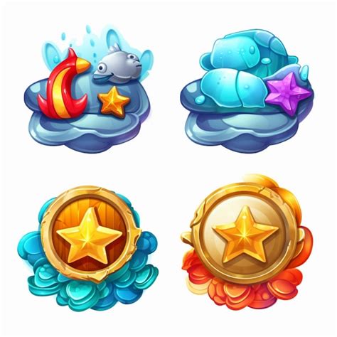 Premium Ai Image A Set Of Icons For The Game Star And The Star