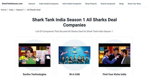 Shark Tank India Season 1 All Sharks Deal Companies | SharkTankSeason.com