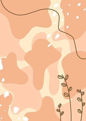 An Abstract Pink And Beige Background With Small Plants On The Left