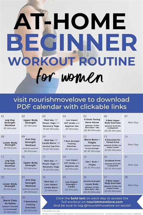 Day Beginner Workout Plan Videos Nourish Move Love Ejercicios