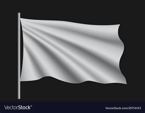 Waving Blank Flag On Flagpole Royalty Free Vector Image