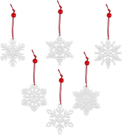 Amazon Zyzhogar Pcs Christmas Wooden Snowflakes Ornaments