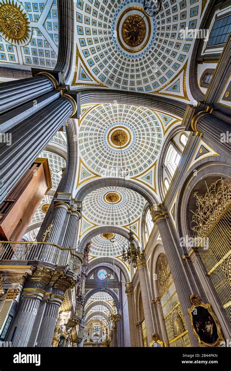 Bas Lica Ornate Colorful Ceiling Catedral Puebla M Xico Construido En