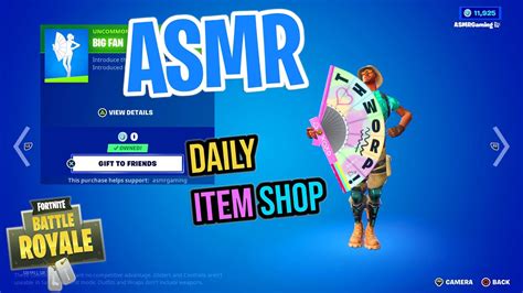 Asmr Fortnite New Free Big Fan Emote Daily Item Shop 🎮🎧 Relaxing Whispering 😴💤 Youtube