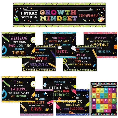 Buy 11 Pcs Growth Mindset S Motivational Classroom Banner Positive