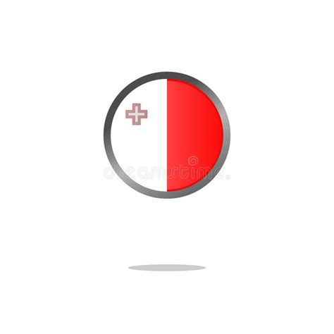 Flag Of Malta As Round Glossy Icon Button With Maltese Flag Stock