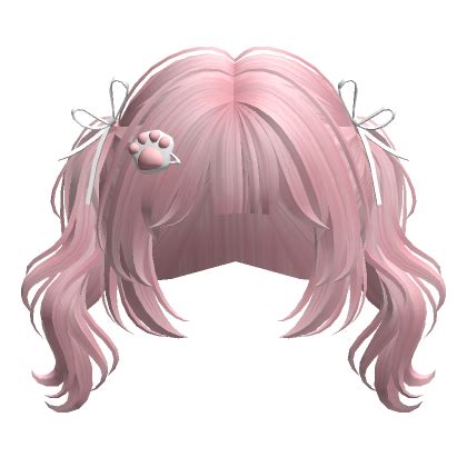 Cute Wavy Pigtails W Ribbons Pink Roblox