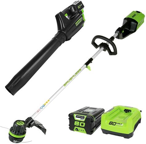 Greenworks Pro V Cordless Brushless String Trimmer Leaf Blower Combo