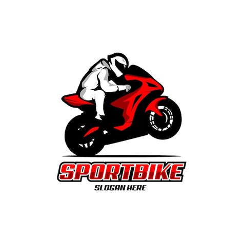 Sport Bike Motorrad Rennsport Logo Vektor Premium Vektor