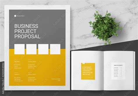 Business Proposal Layout With Yellow Accents Stock Template Adobe Stock