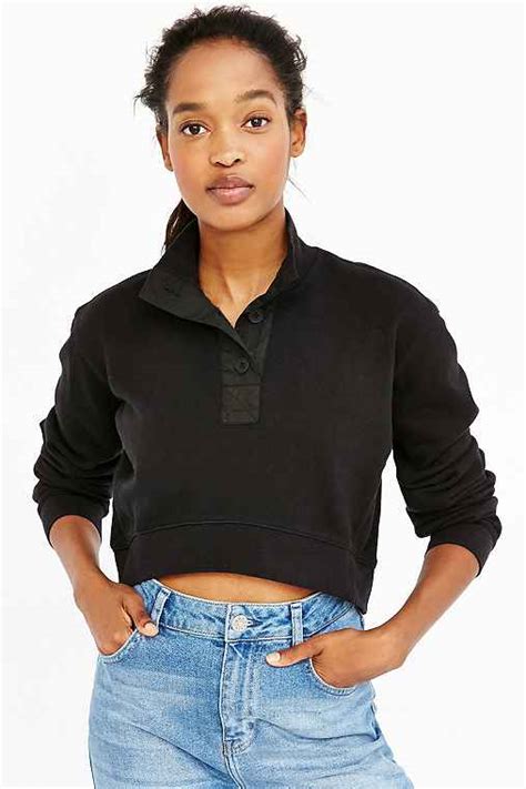 Bdg Cropped Henley Top Urban Outfitters