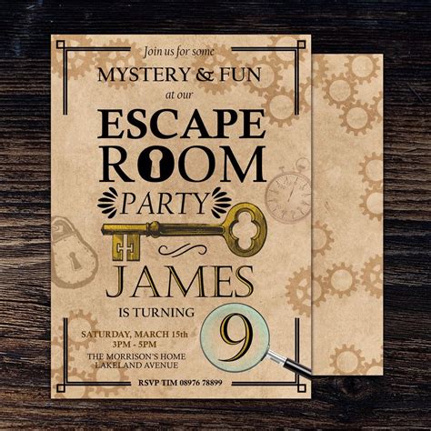 Escape Room Invitation Template