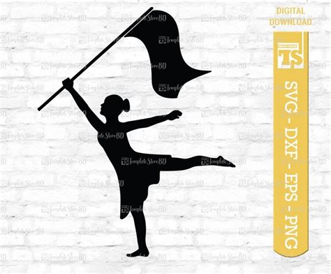 Color Guard Flags Svg Color Guard Svg Marching Band Silhouette Male