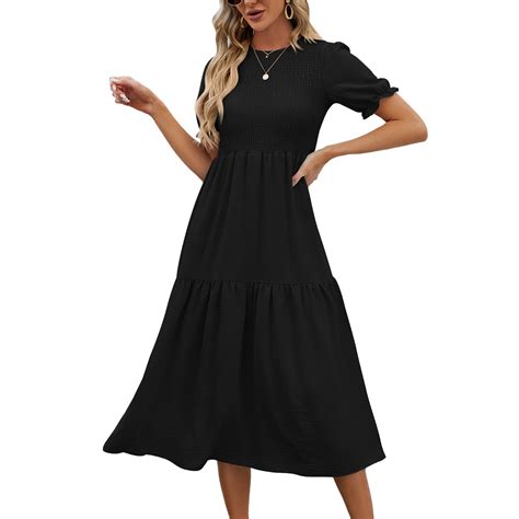 Ruyang Boho Maxi Dress Womens 2024 Summer Casual Flutter Short Sleeve