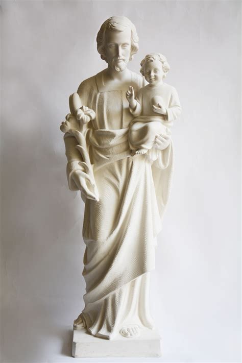 Statua Giuseppe Con Bambino In Polvere Di Marmo Pietrobon Bruno