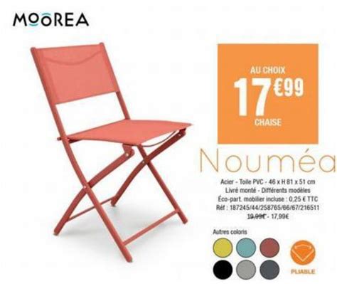 Promo Moorea Chaise Chez La Foir Fouille