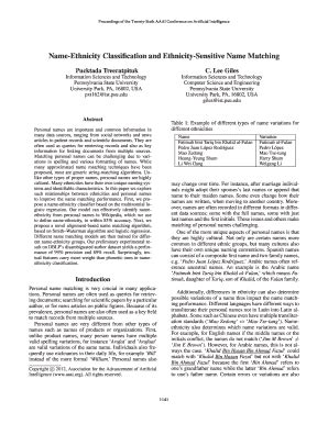 Fillable Online Name Ethnicity Classification And Ethnicity Sensitive