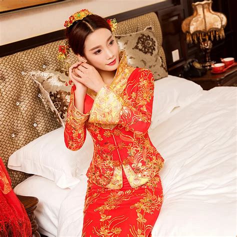 Modern Chinese Traditional Dress Wedding Qipao Long Plus Size Cheongsam