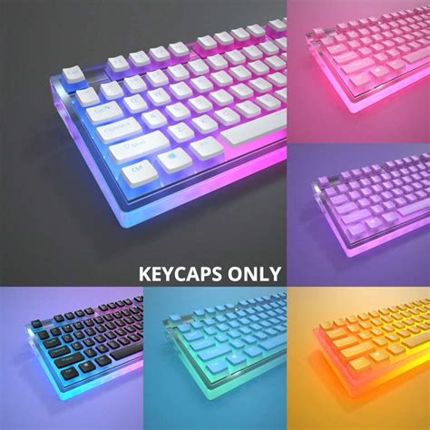 130 Keys Translucent Pudding Keycaps Pbt Material Oem Profile Ansi Us