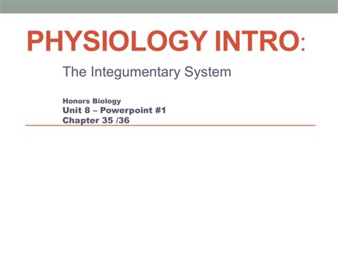 Integumentary System Ppt