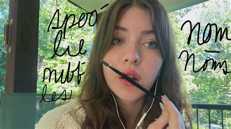 Asmrmouth Sounds Spoolie Nibbling Pencil Noms Youtube