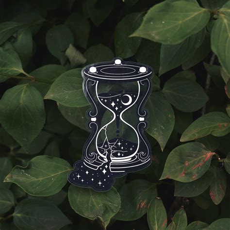 Hourglass Witchy Hourglass Night Sky Moon Clear Vinyl Sticker Etsy