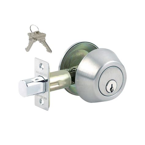 Premier Lock Stainless Steel Grade 3 Door Lock Single Cylinder Deadbolt With 2 Sc1 Keys Gr3db04c