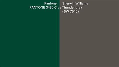 Pantone 3435 C Vs Sherwin Williams Thunder Gray SW 7645 Side By Side