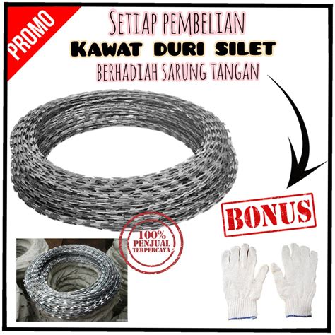 Jual Kawat Duri Silet Razor Wire BTO 30 Pengaman Bangunan Per Rol