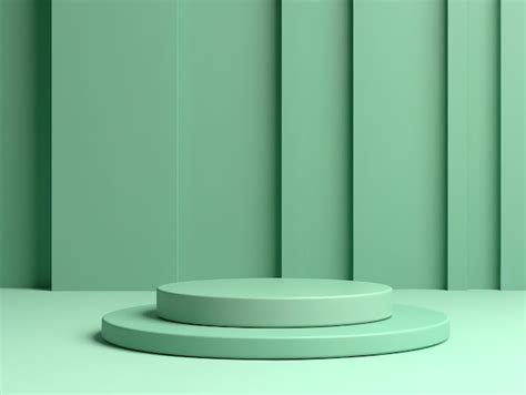 Premium AI Image Green Podium For Product Showcase