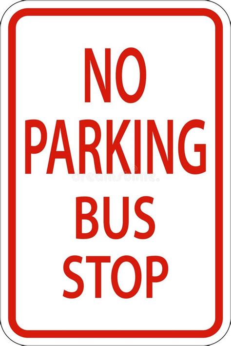 No Parking Bus Stop Sign on White Background Stock Vector ...