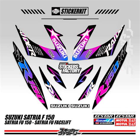 STICKER STRIPING SUZUKI SATRIA F150 FU FACELIFT MOTIF 3 WARNA